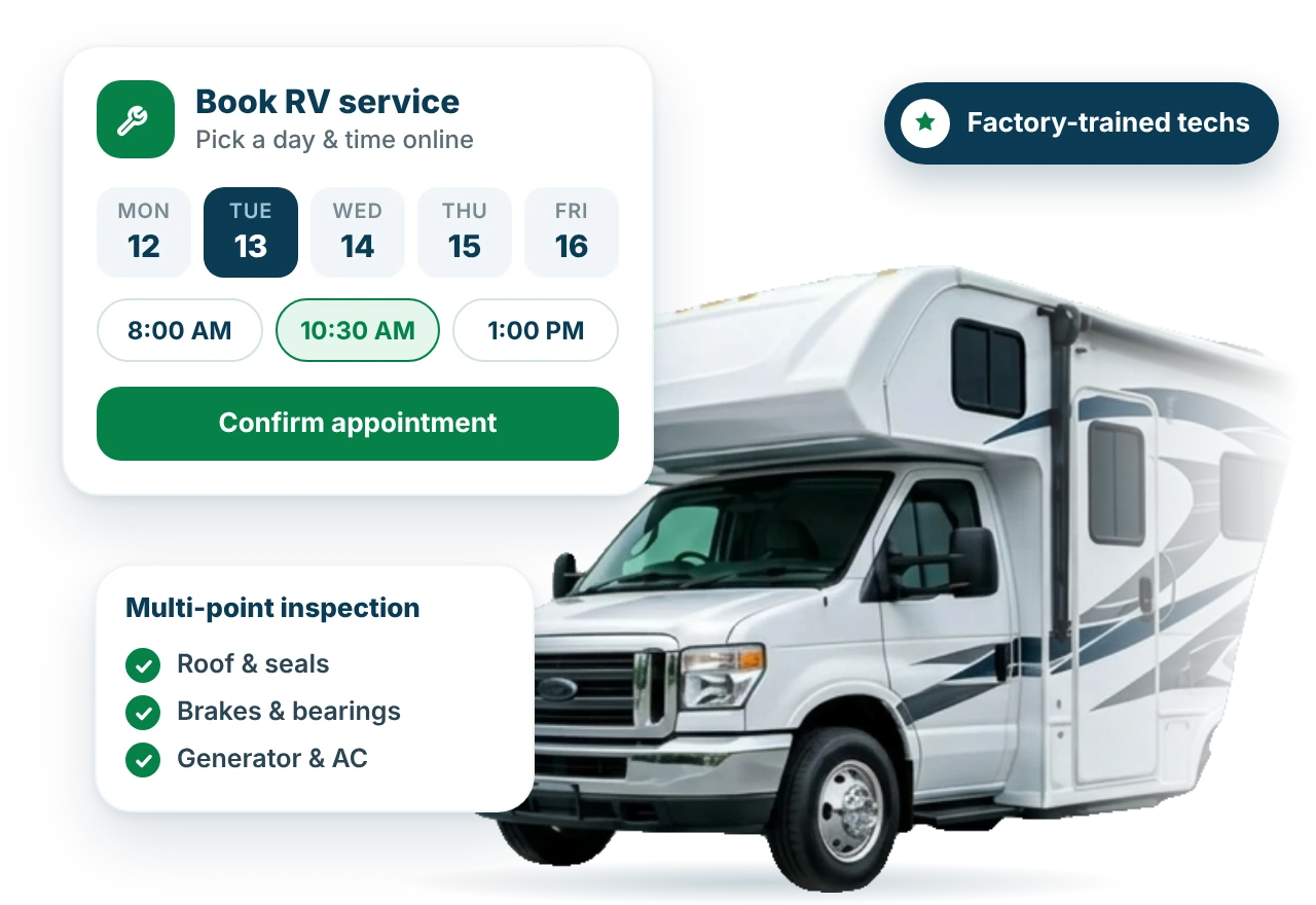 Triple H RVs service technician performing RV maintenance